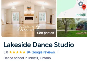 Google Business Profile for Lakeside Dance