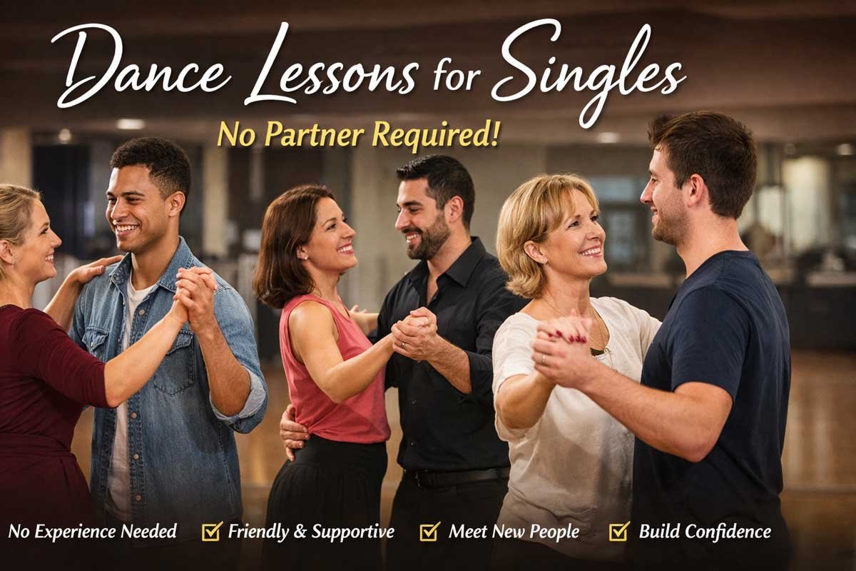 Single adults learning to dance